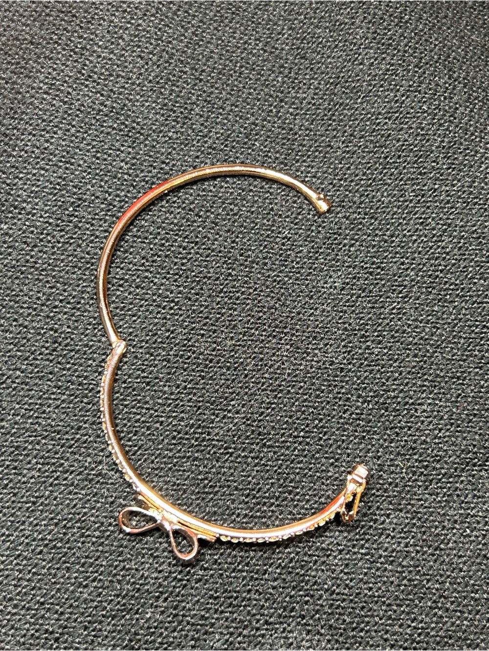Kate Spade New York Gold-Tone Bow Bangle Bracelet with Crystal Accents - Picture 7 of 9